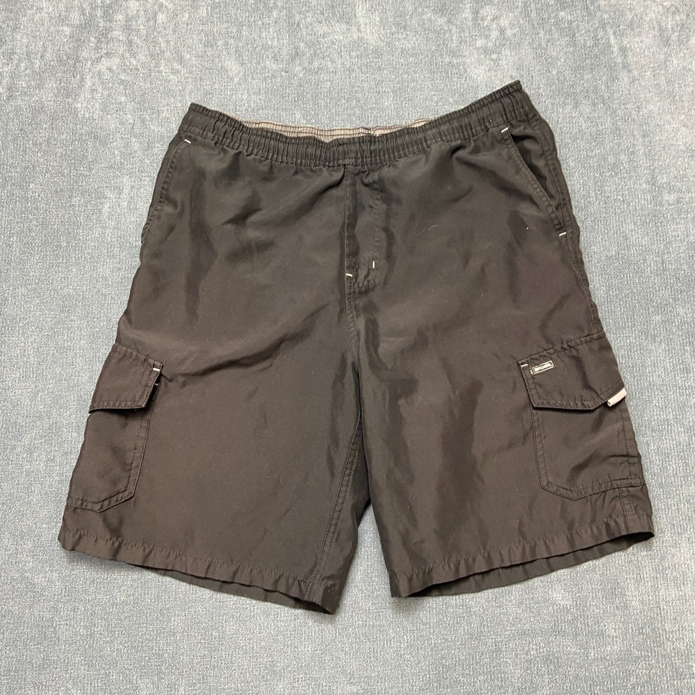 Ripcurl Live The Search Cargo Shorts Men Large Black Logo Utility Pockets Hiking